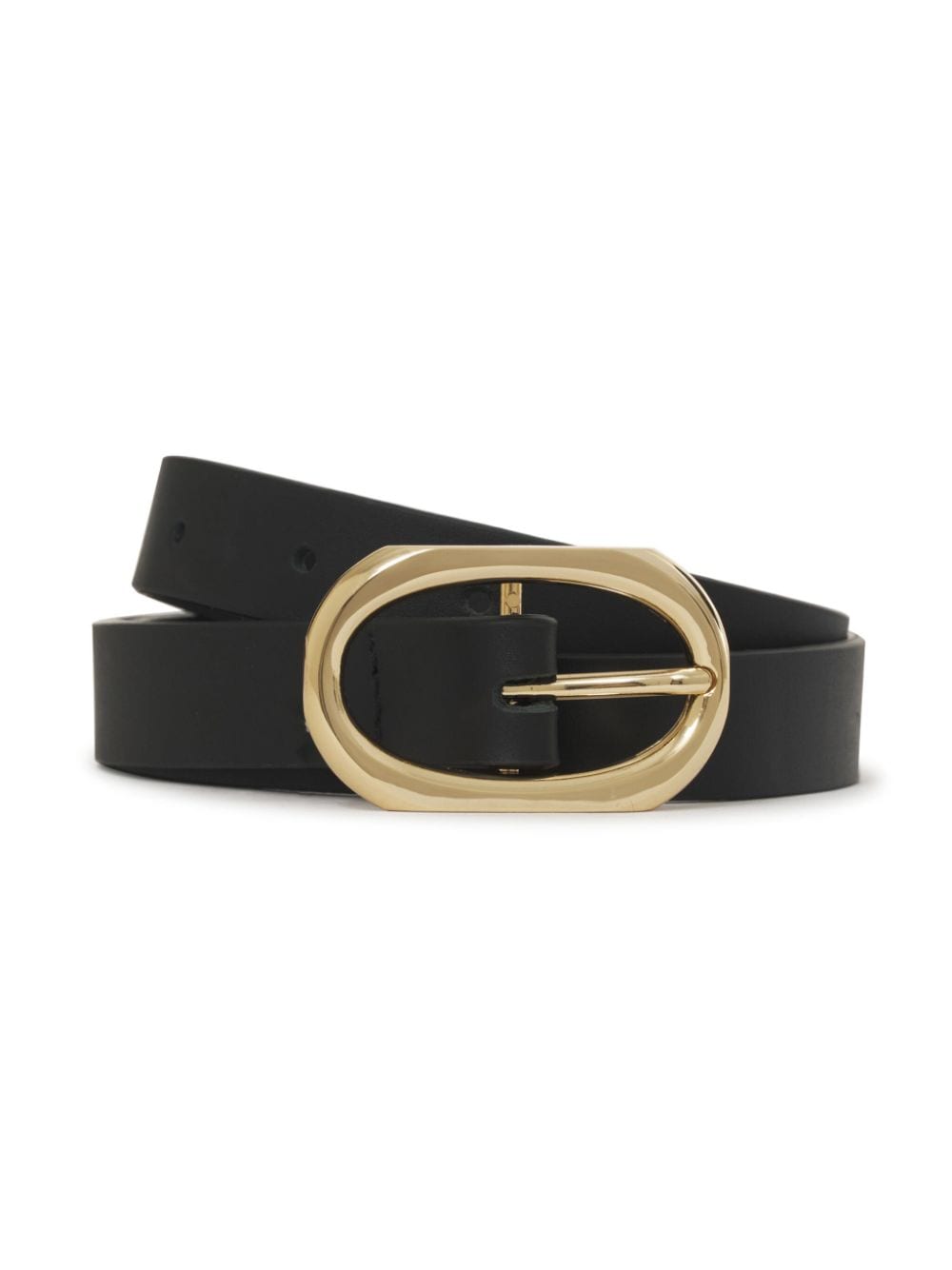 Shop Anine Bing Signature Link Leather Belt In Black