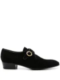 Lidfort almond-toe suede monk shoes - Black