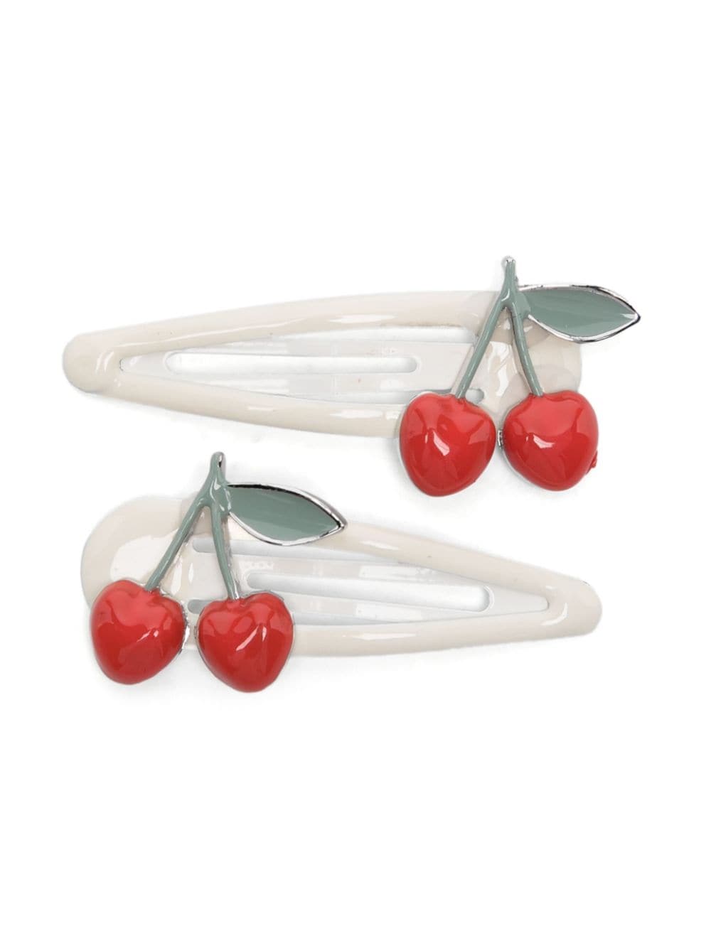 Bonpoint Cherry Detailed Hair Clips (pack Of Two) In Ivory