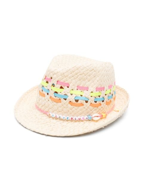 Billieblush letter-bead embellished sun hat