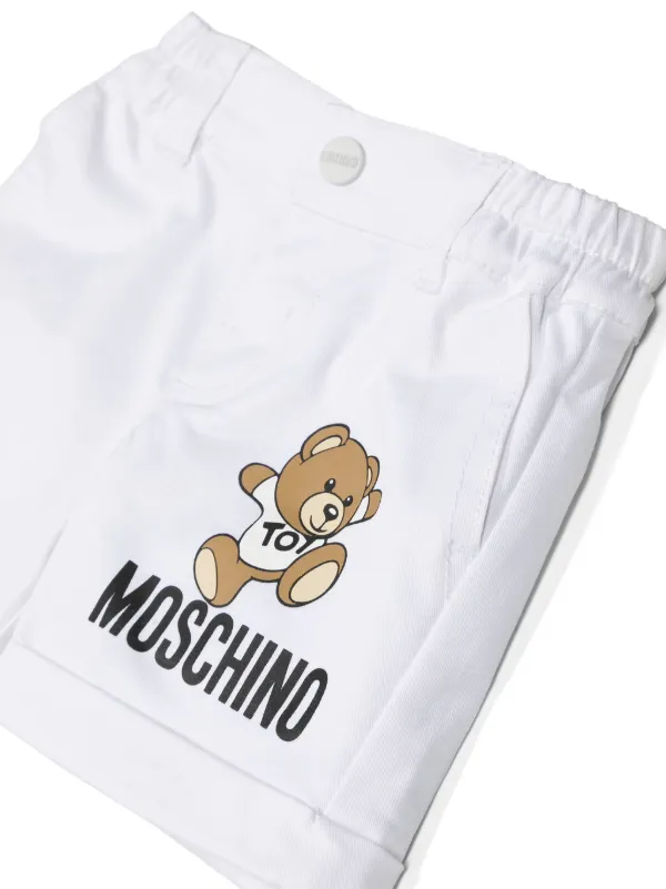 MOSCHINO★モスキーノ テディベア ショーツ Moschino Kids テディベア チノショーツ | ホワイト | FARFETCH JP