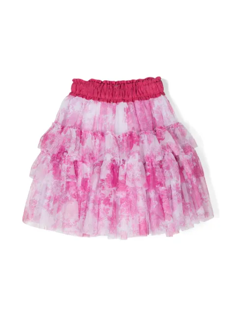 Monnalisa floral-print tutu skirt