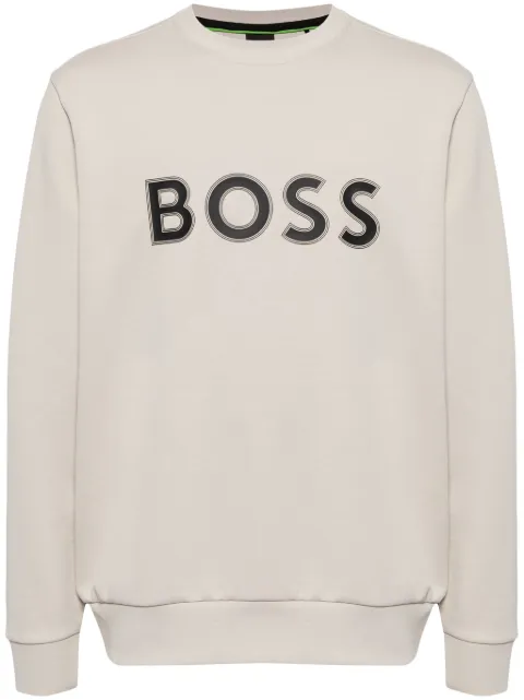 BOSS logo-print cotton-blend sweatshirt