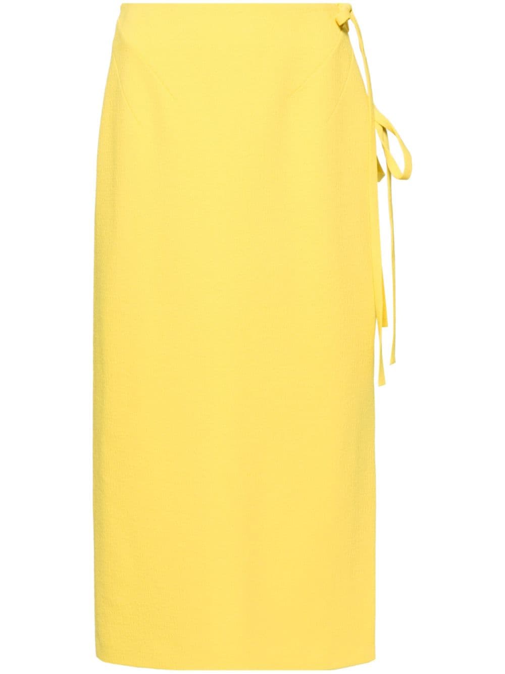 Shop Emilia Wickstead Reve Midi Column Skirt In Yellow