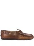 Miu Miu bleached leather loafers - Brown