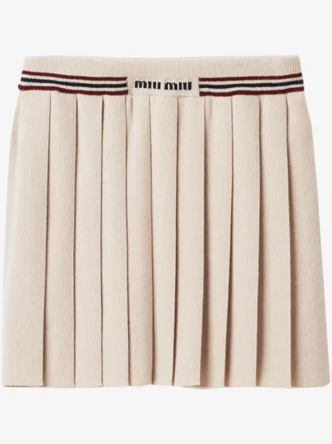 Miu Miu pleated knitted cashmere miniskirt