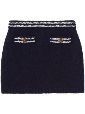 Miu Miu logo-jacquard Wool Miniskirt - Farfetch