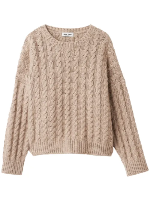 Pull en maille torsadée - Miu Miu - Modalova
