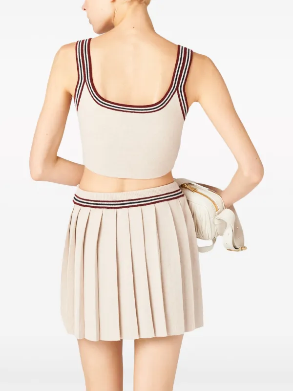 Miu Miu クロップド カシミアトップ | ニュートラル | FARFETCH JP