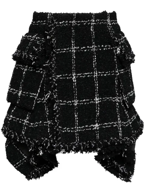 sacai asymmetric tweed skirt
