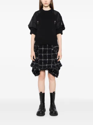 sacaiフリルレイヤー アシメスカート Sacai アシンメトリー スカート | ブラック | FARFETCH JP