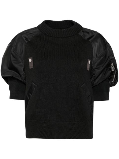 sacai panelled short-sleeve jumper