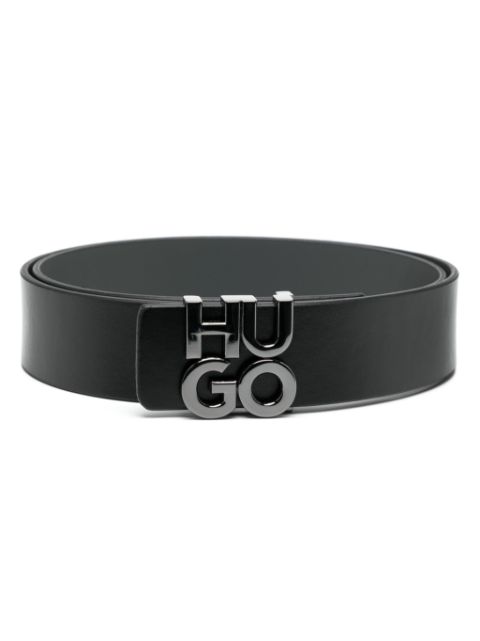 HUGO logo-plaque leather belt