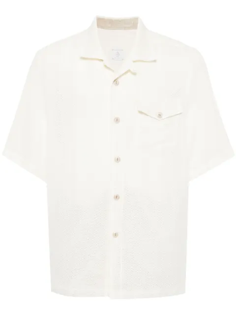 Eleventy short-sleeve pointelle-knit shirt
