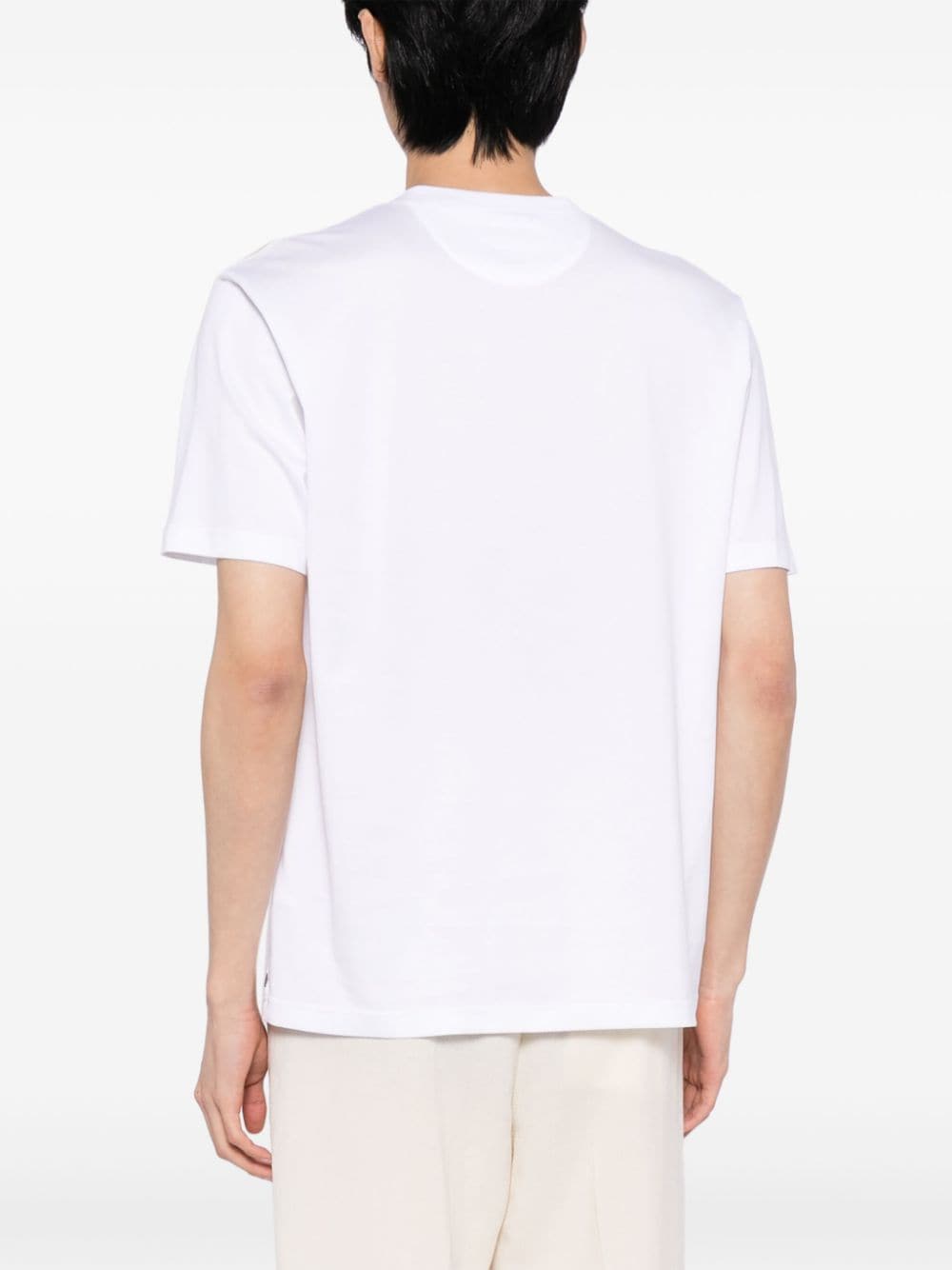Shop Eleventy V-neck Cotton T-shirt In White