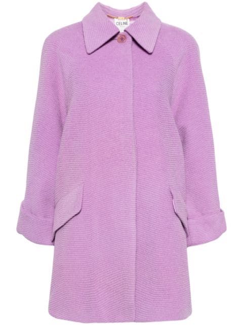 Céline Pre-Owned single-breasted ribbed-knit coat