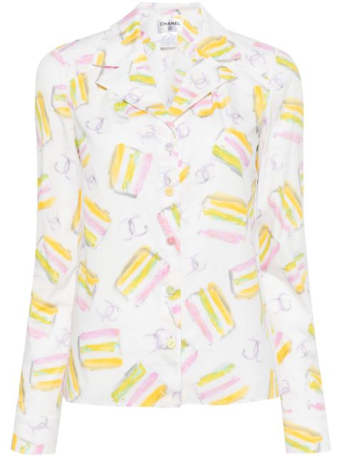 Affordable HOT SALE CHANEL 2004 CC graphic-print cotton shirt Women