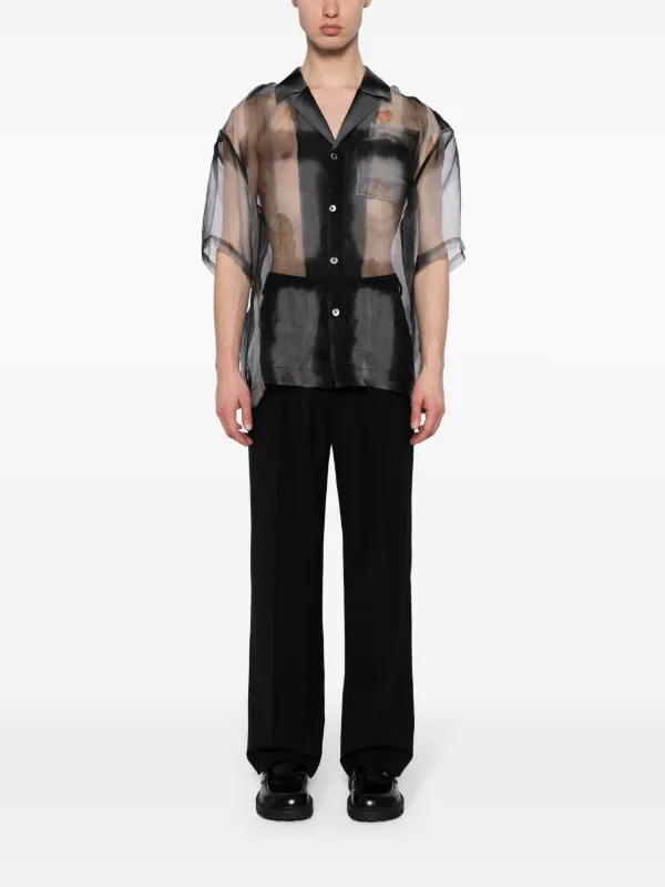 Feng Chen Wang セミシアーシャツ | ブラック | FARFETCH JP