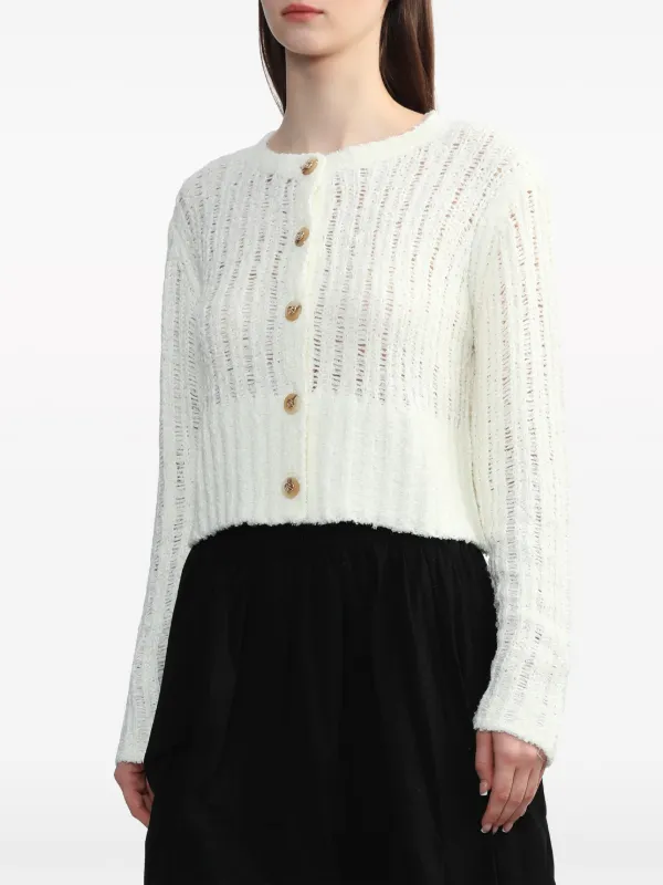b+ab Cardigan En Maille Pointelle Blanc FARFETCH TN - Main Image