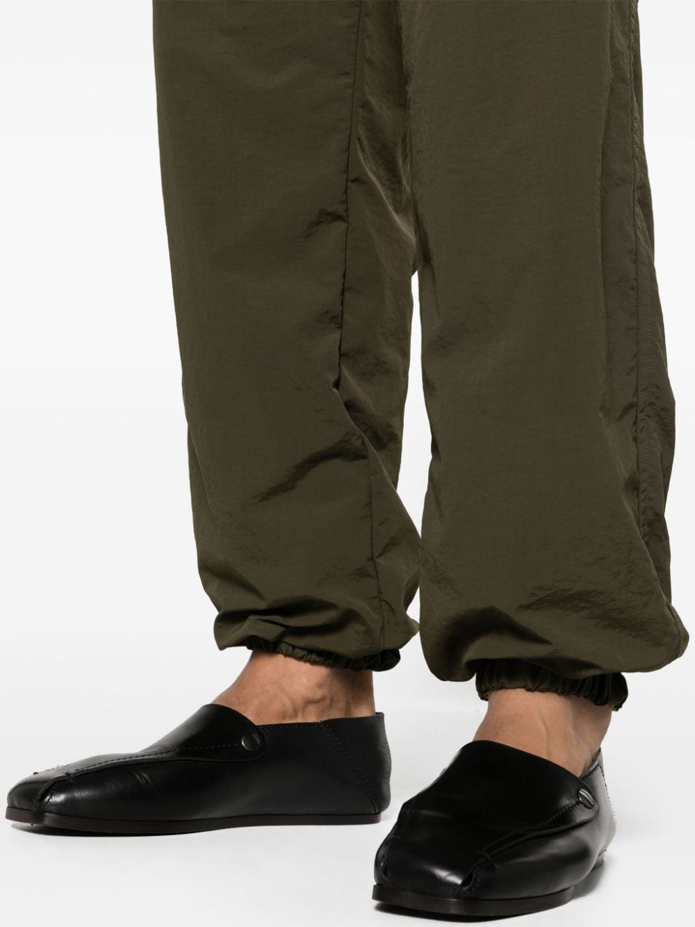 Shop Ranra Leggur Cotton Track Trousers In Green
