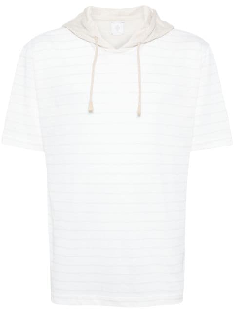 Eleventy striped hooded T-shirt