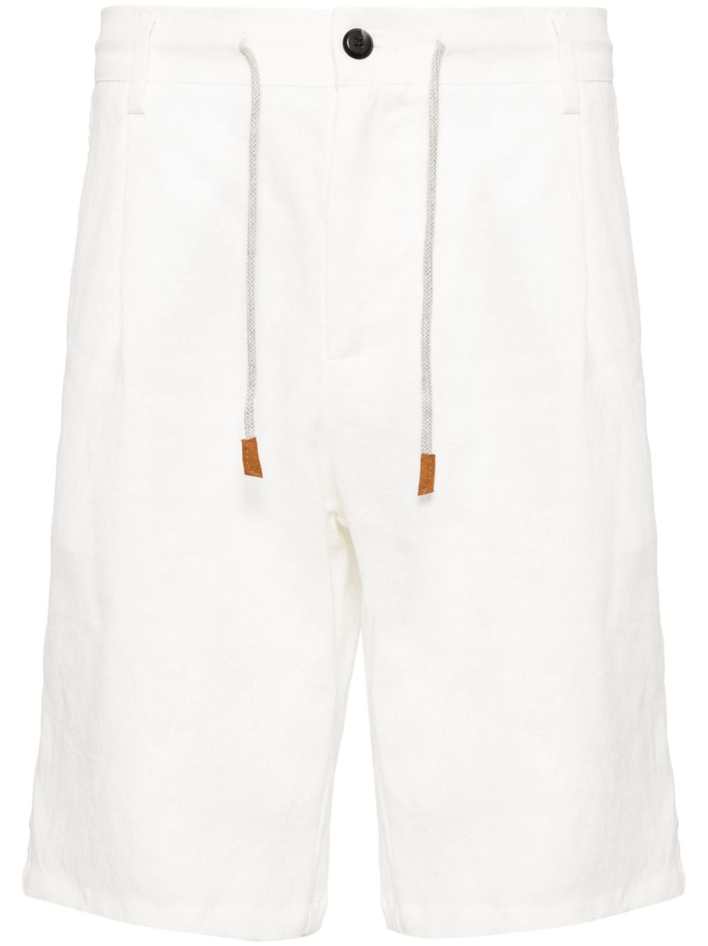 Eleventy Linen Bermuda Shorts In White