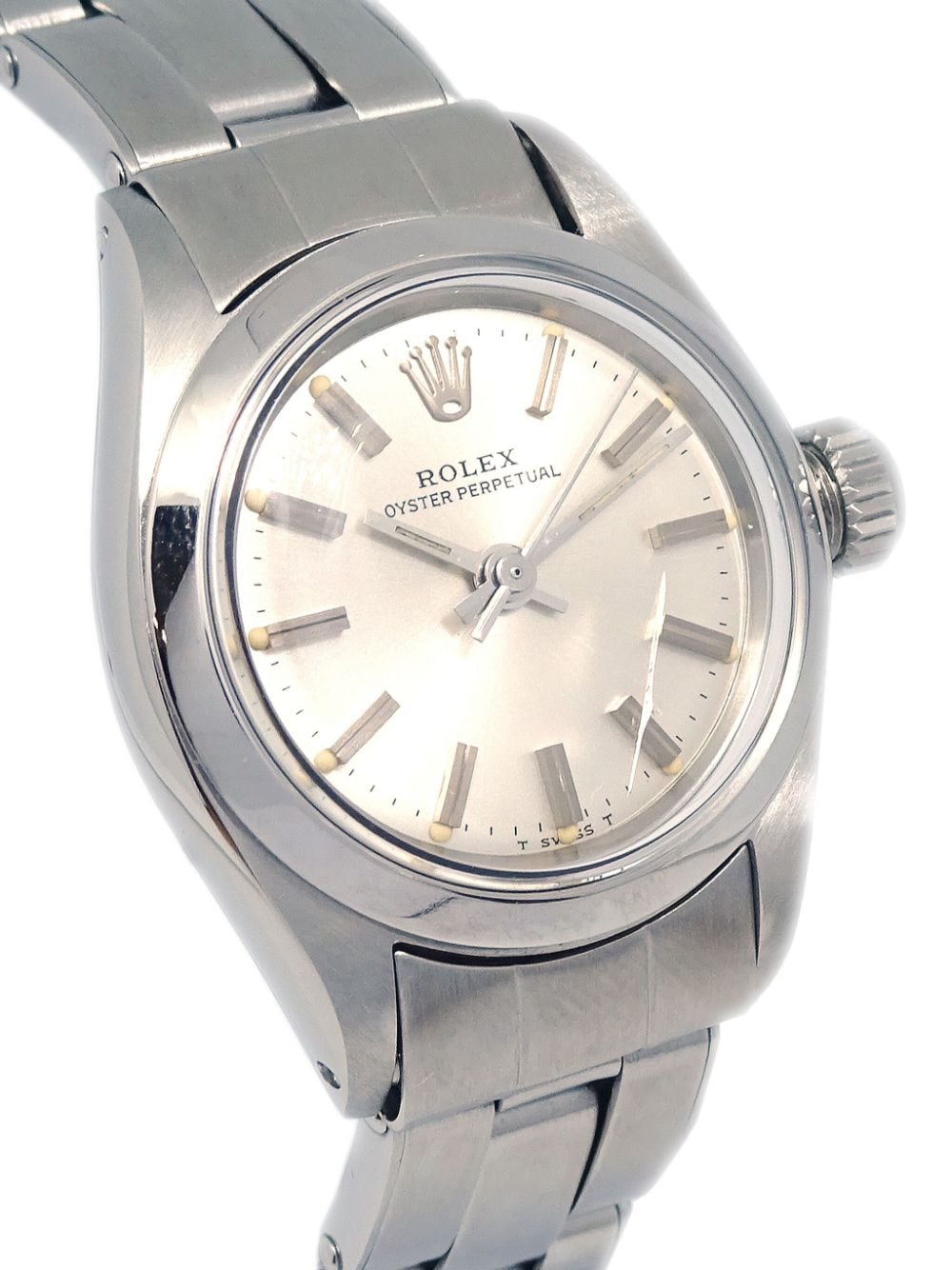 Pre-owned Rolex 1968  Oyster Perpetual 24mm In Silver