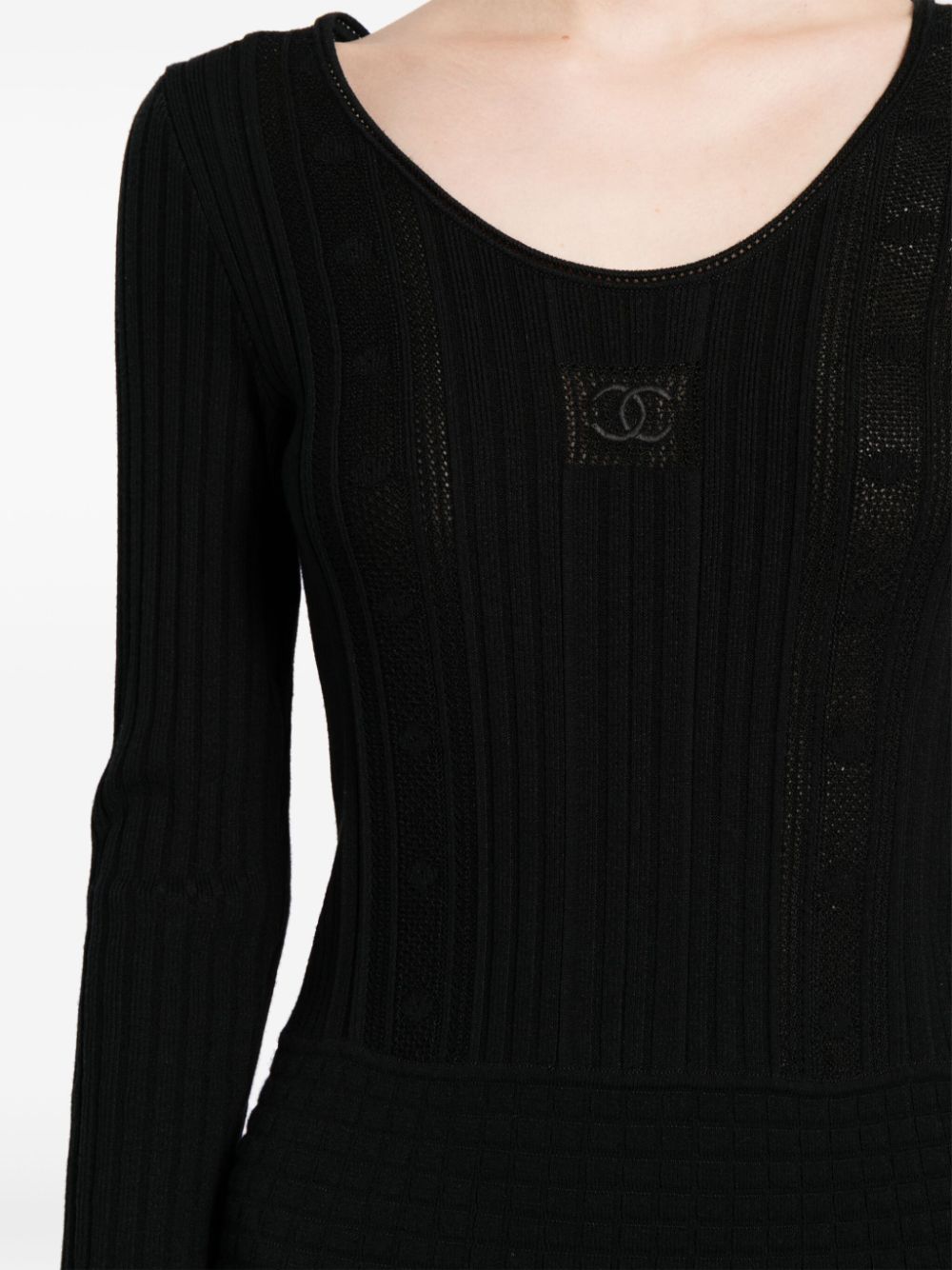 CHANEL 2005 CC ribbed-knit dress Women