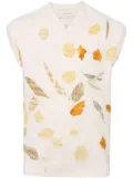 Feng Chen Wang graphic-print knitted vest - Neutrals
