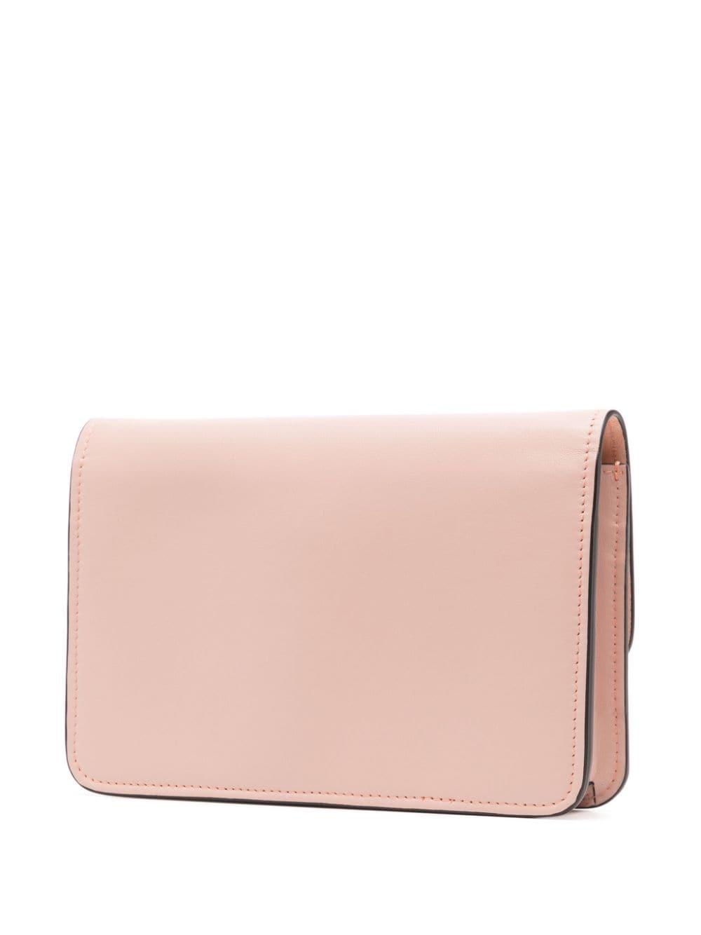 Shop Oscar De La Renta O Pochette Leather Shoulder Bag In Pink