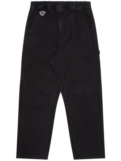 AAPE BY *A BATHING APE logo-applique straight trousers Men