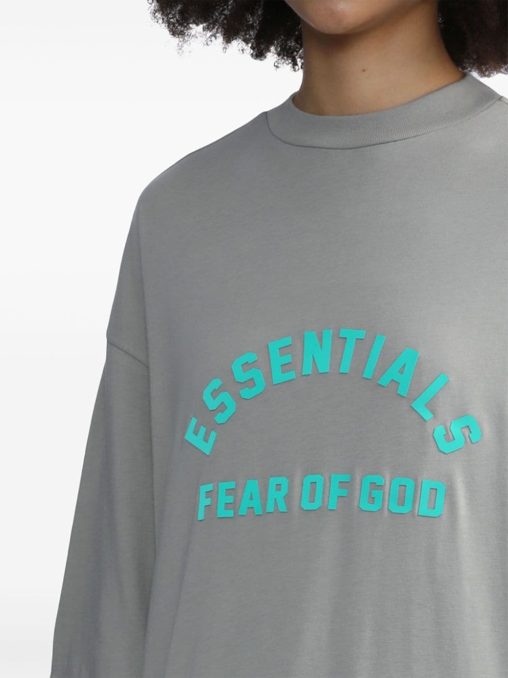 Shop Essentials Logo-print T-shirt Dress In 灰色
