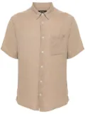 A.P.C. logo-embroidered linen shirt - Neutrals
