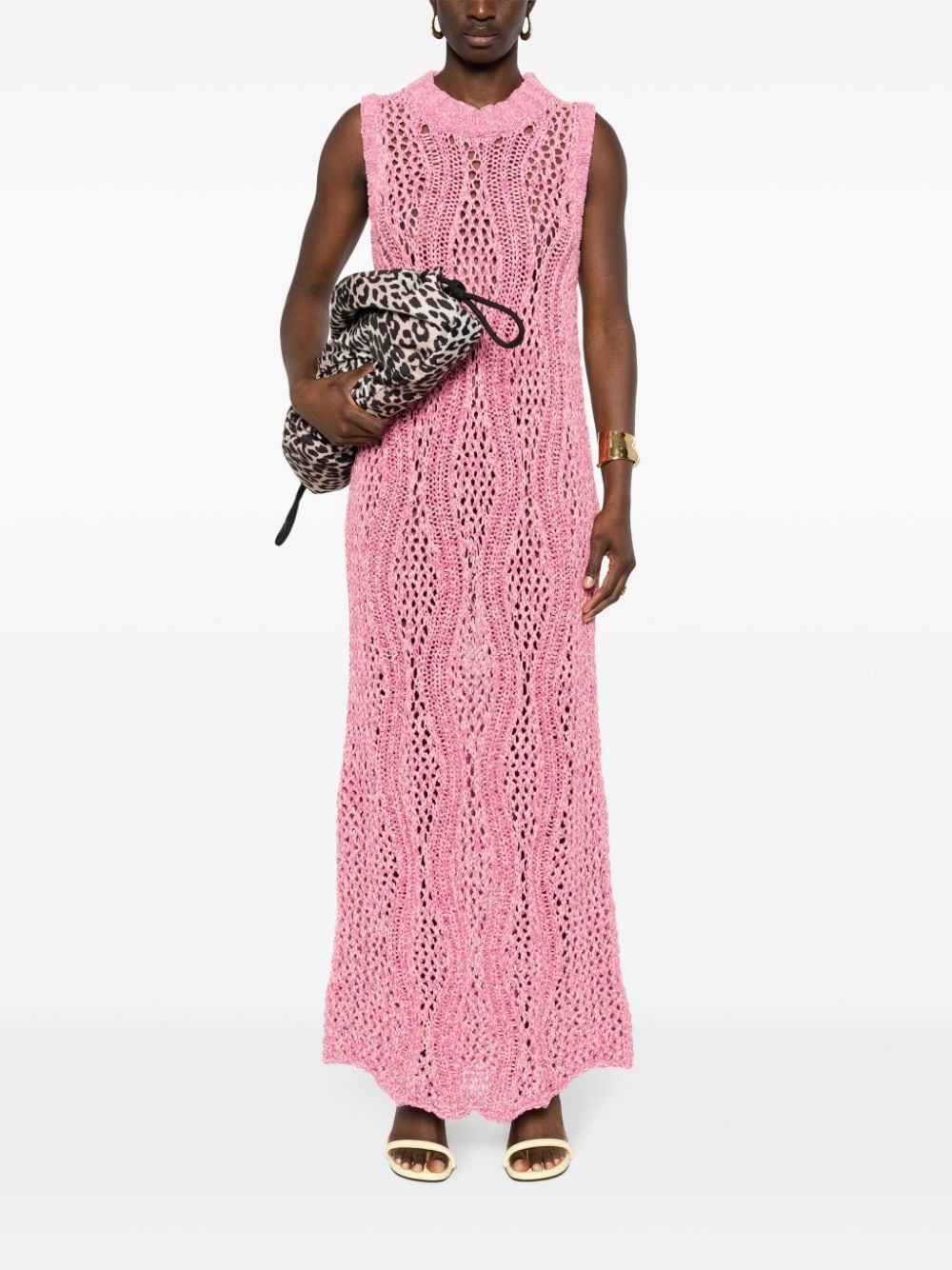 Shop Rodebjer Vague Knitted Dress In Pink