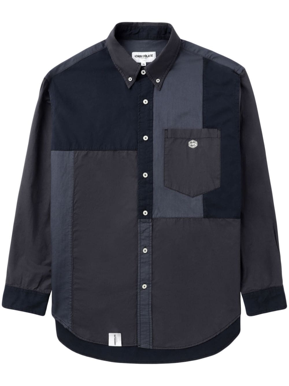 Chocoolate Panelled Cotton Shirt In Blue