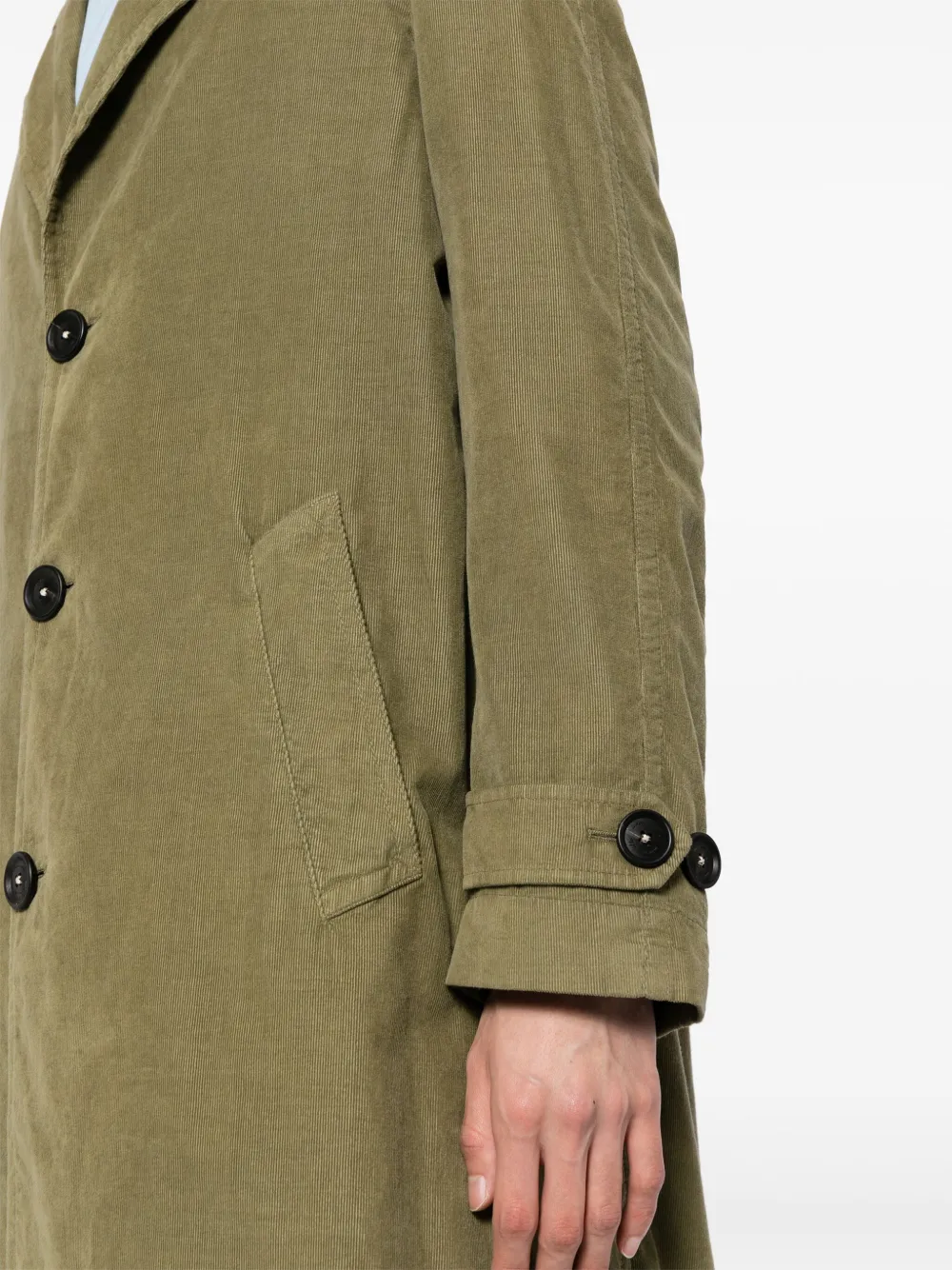 Shop Massimo Alba Corduroy Single-breasted Coat In Green