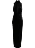 Alessandra Rich ruched velvet gown - Black