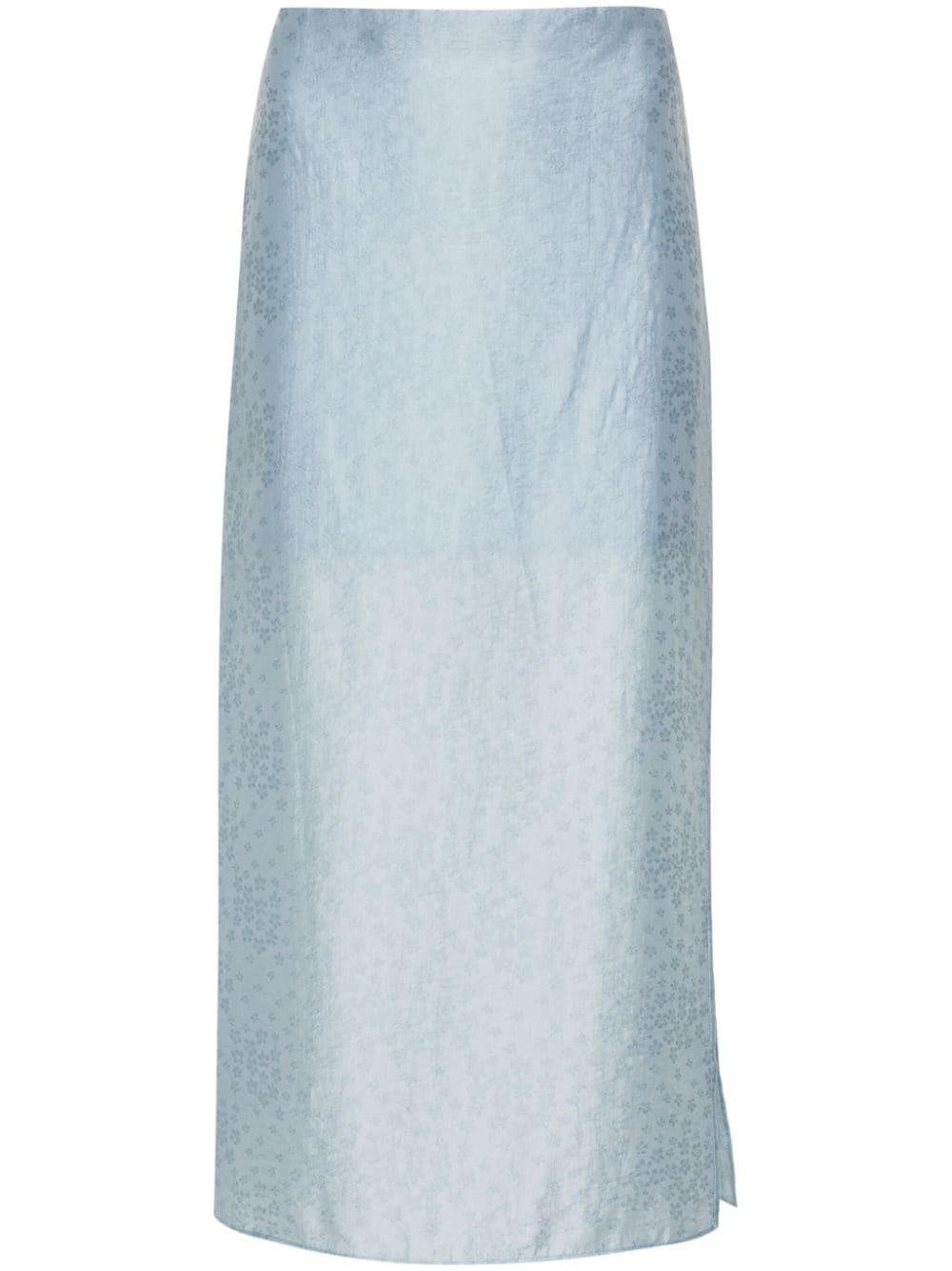 Shop Rodebjer Graziela Floral-embroidered Skirt In Blue