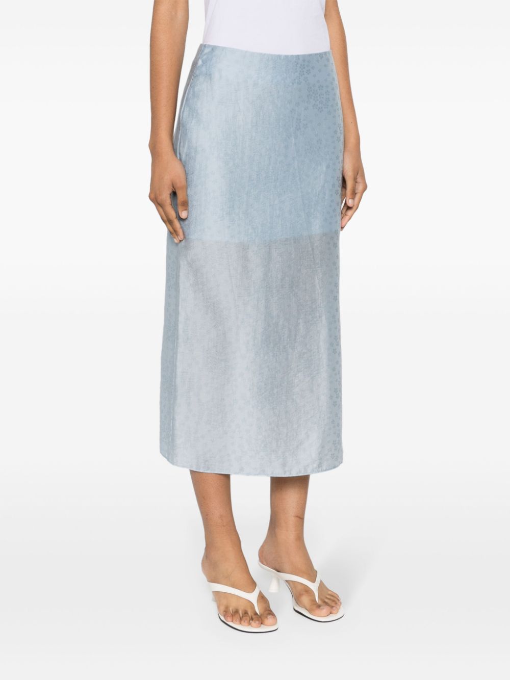 Shop Rodebjer Graziela Floral-embroidered Skirt In Blue