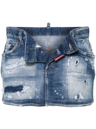 DSQUARED2 Denim Mini Skirt | Blue | FARFETCH JO