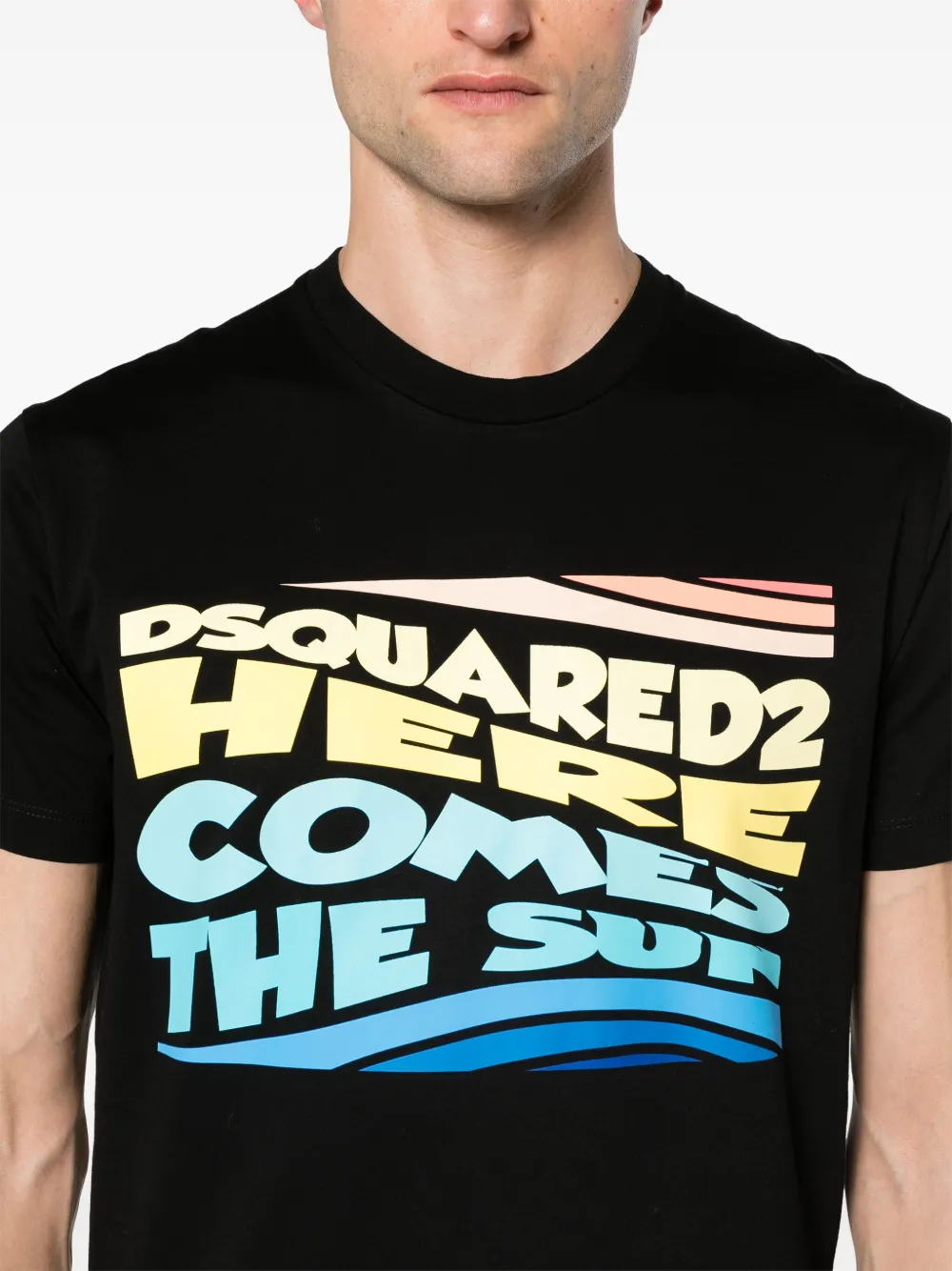 DSQUARED2 Katoenen T-shirt met logoprint Zwart