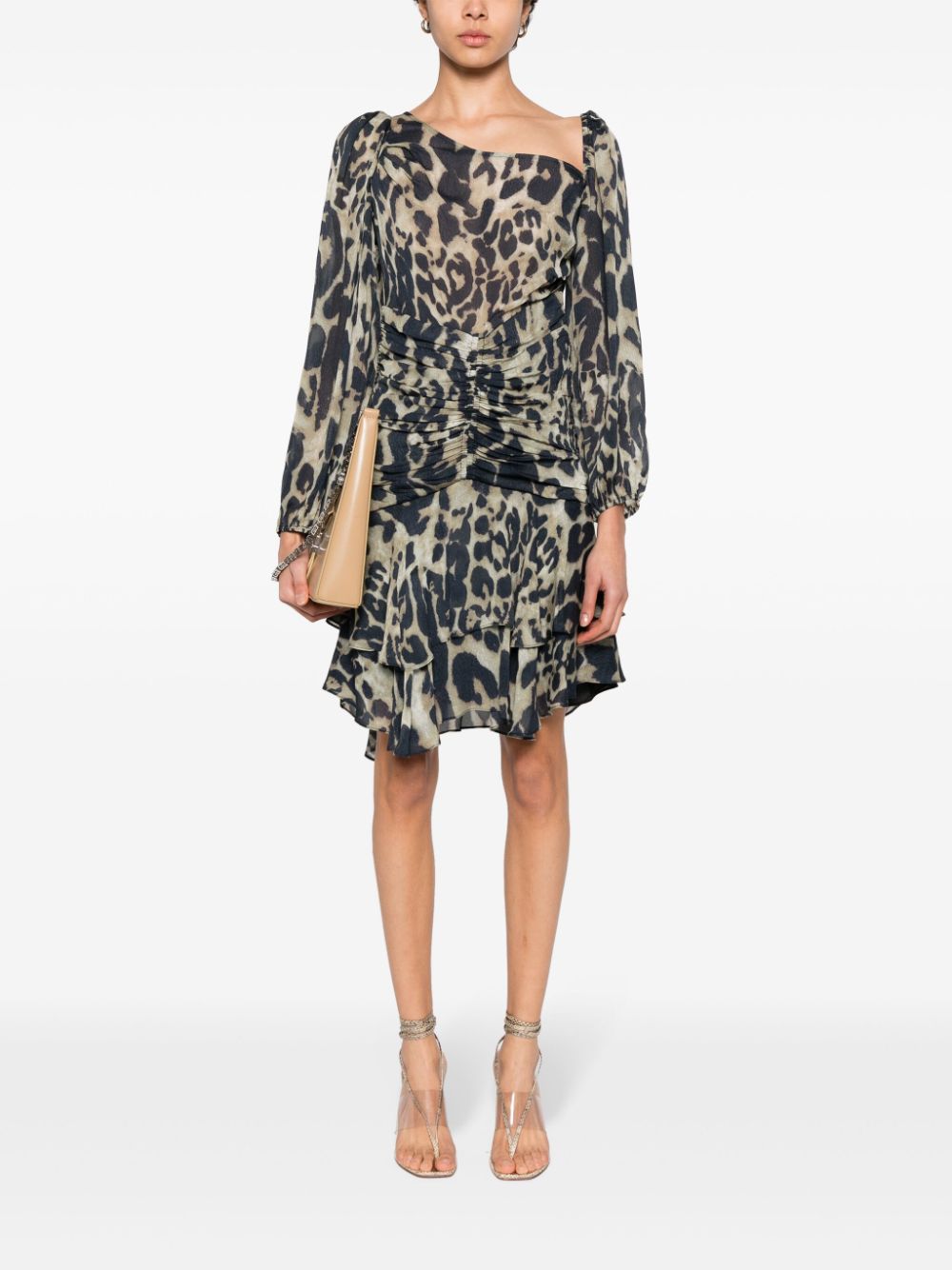 IRO leopard-print ruched dress - Beige