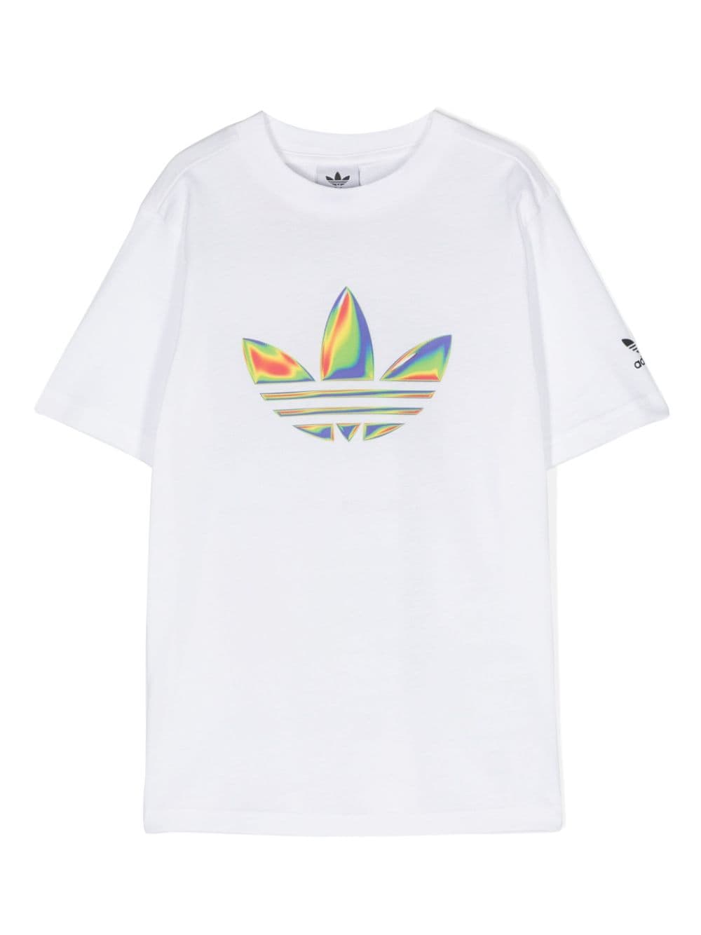 Adidas Originals Trefoil-logo Cotton T-shirt In 白色