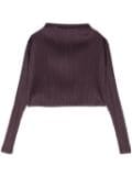 Pleats Please Issey Miyake January pleated cropped top - Purple