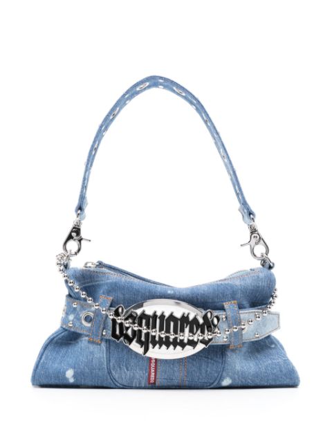 DSQUARED2 Gothic logo-plaque denim bag Women