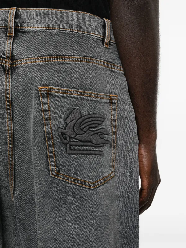 ETRO デニムショートパンツ ETRO Pegaso デニムショートパンツ | グレー | FARFETCH JP