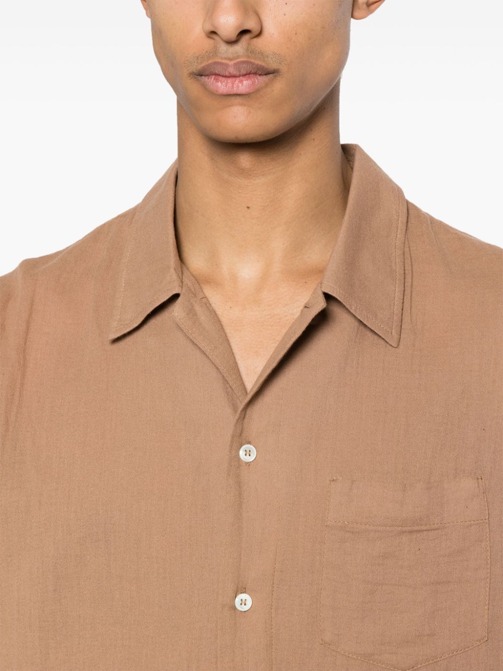 Shop Séfr Leo Cotton Shirt In Brown