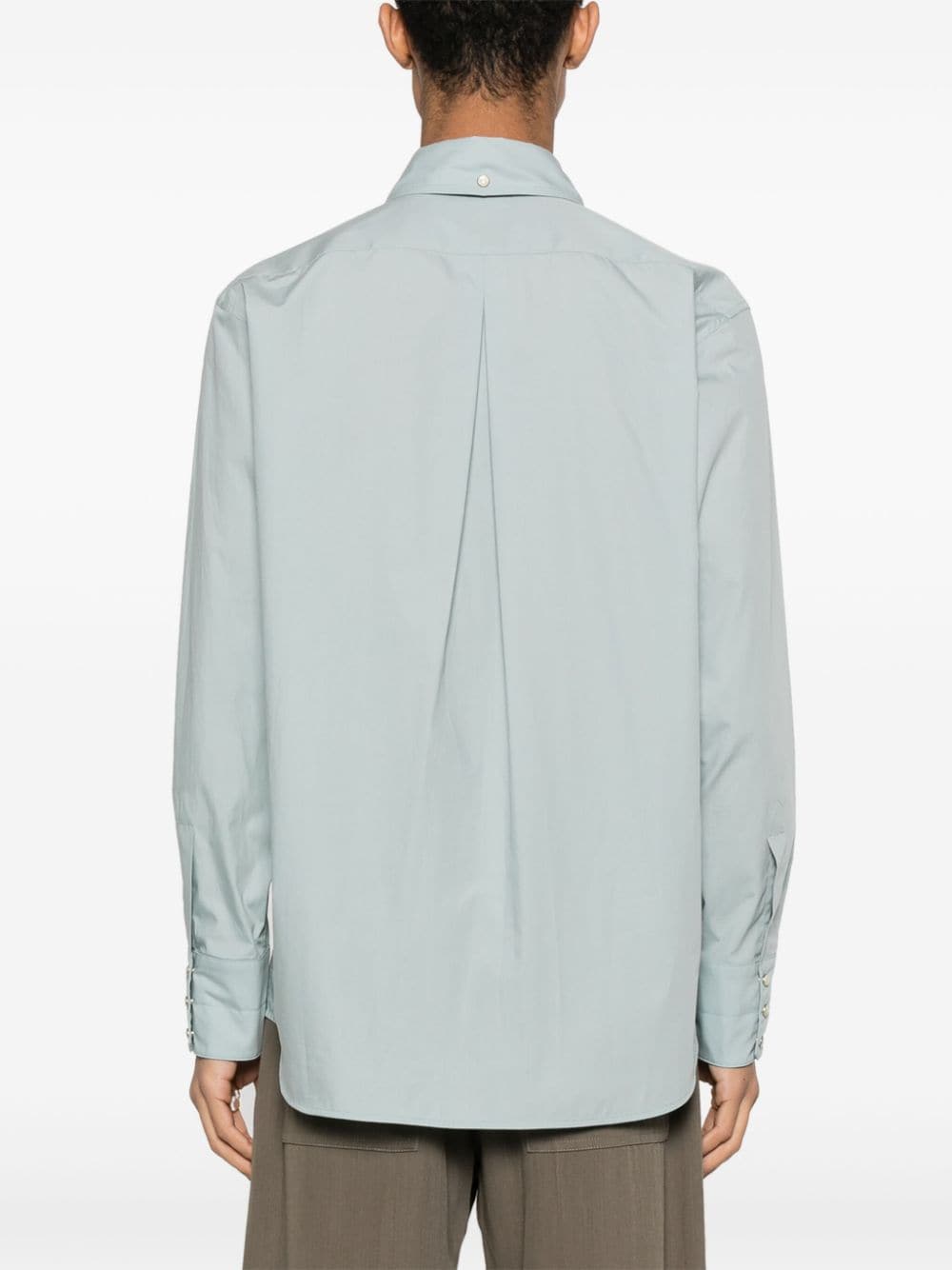 Shop Lemaire Western Poplin Shirt In Blue