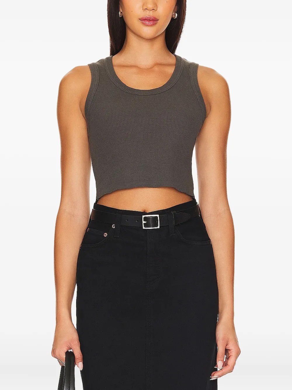 Agolde Cropped Tank Top In Gray