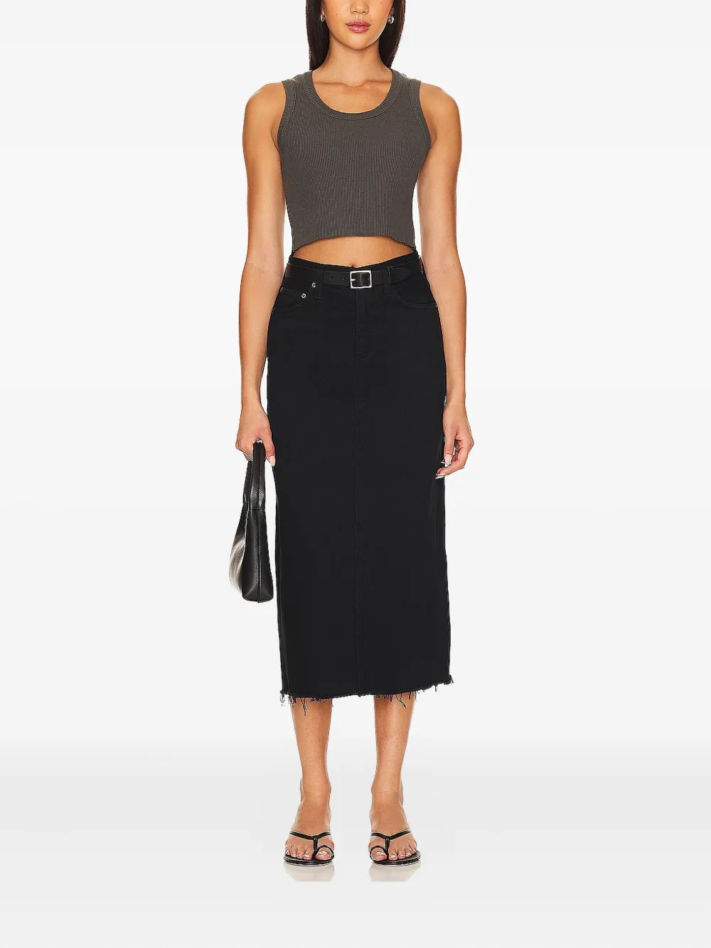 Agolde Cropped Tank Top In Gray